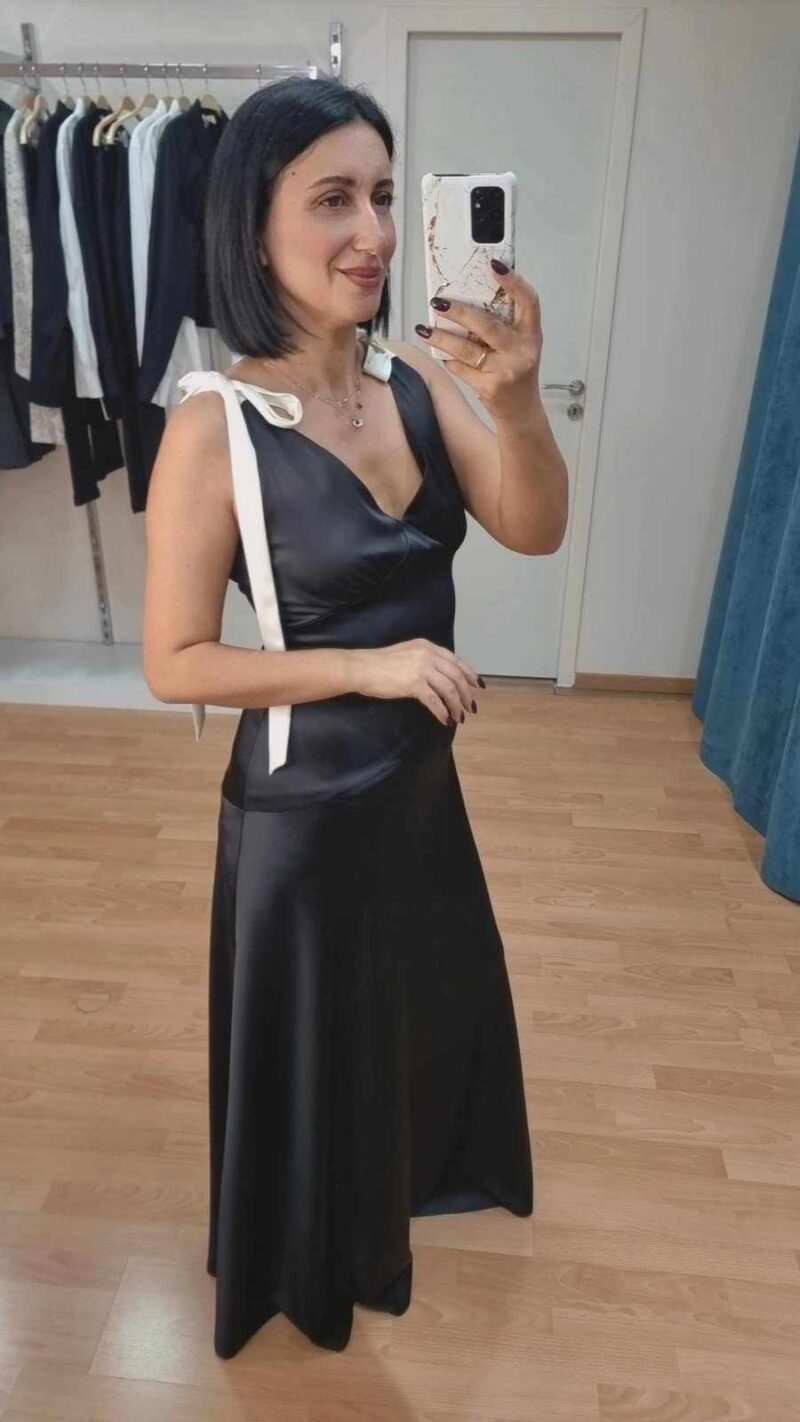 Ivy Satin Dress - Black