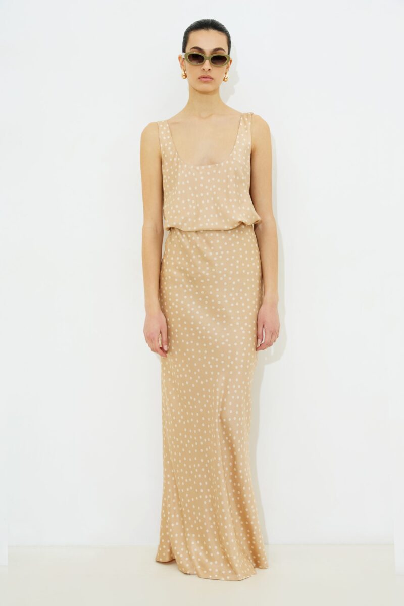 Myla Satin Polca-Dot Skirt