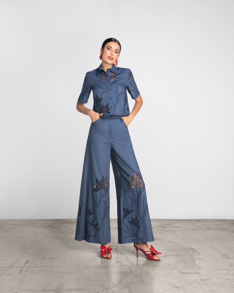 Olivia Wide-Leg Trousers - Denim