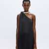 Cecily Satin Dress - Black