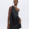 Cecily Satin Dress - Black