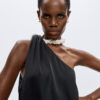 Cecily Satin Dress - Black