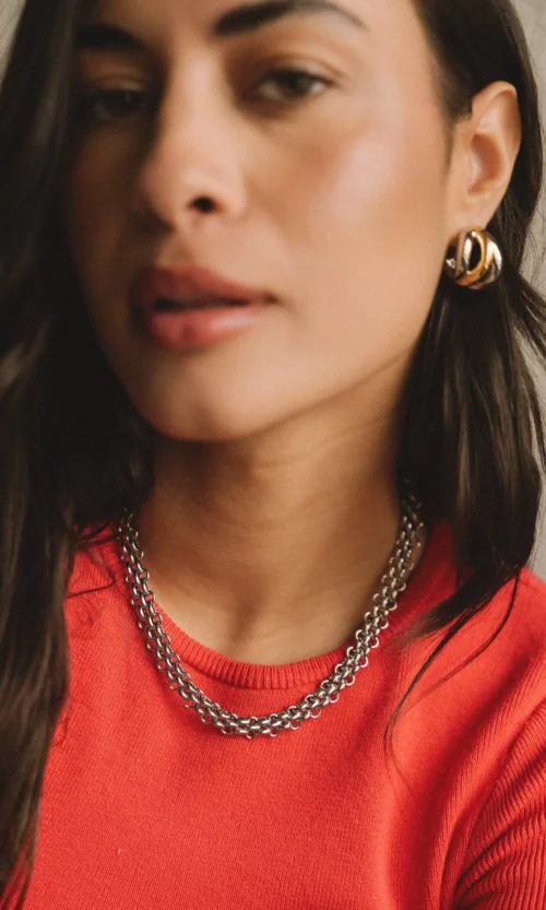 Twin Link Silver Pendant