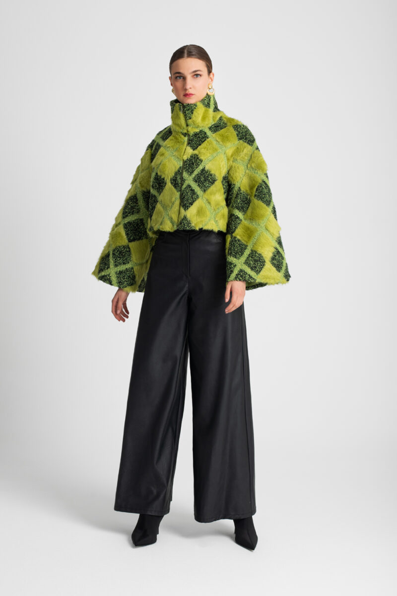 Grinch Crop Faux Fur Coat