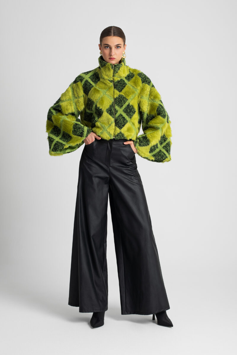 Grinch Crop Faux Fur Coat