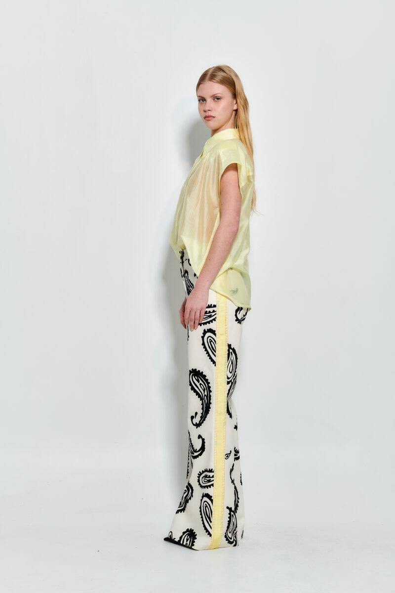 Amelia Denim Pants - White/Black