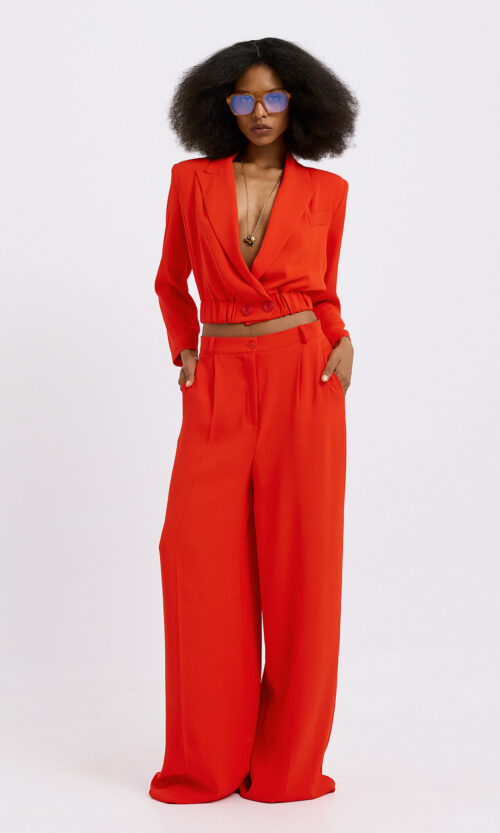 Marisa Crepe Trousers - Red