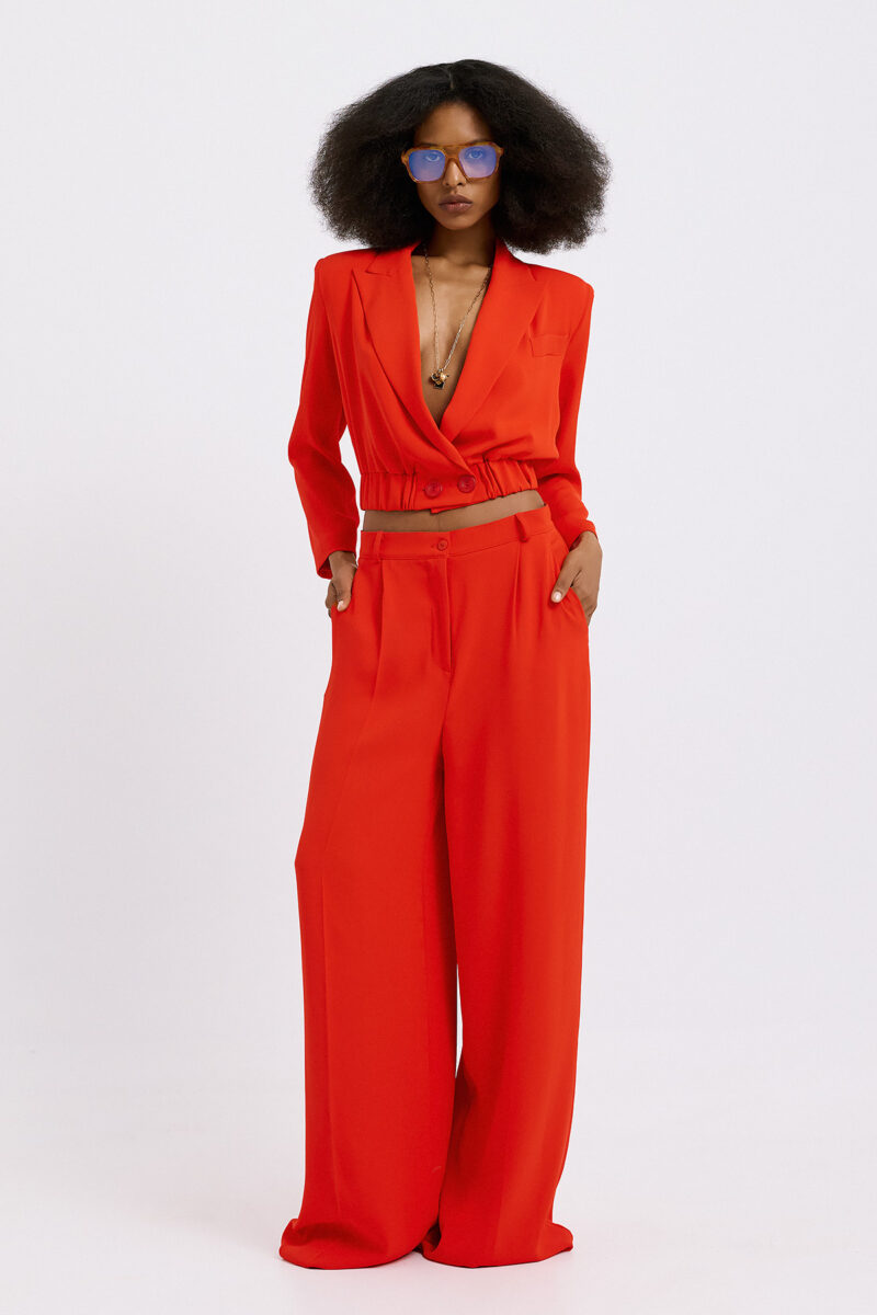 Lisa Crepe Blazer - Red
