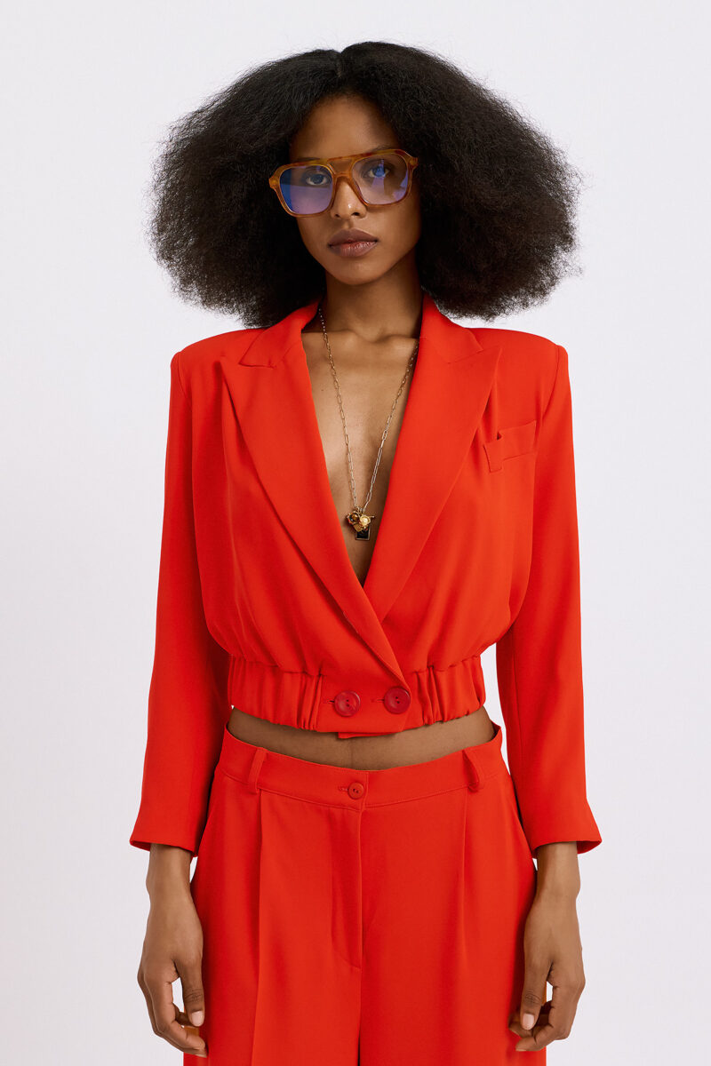 Lisa Crepe Blazer - Red