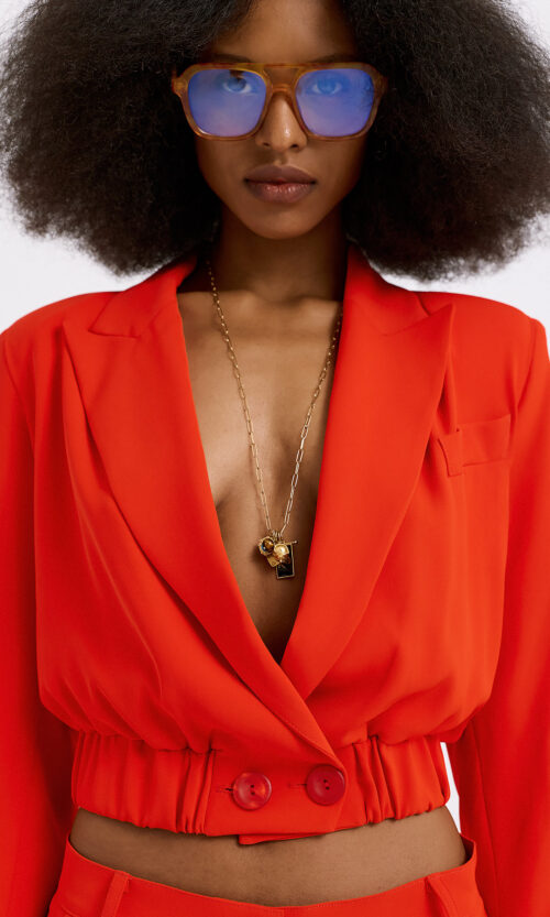 Lisa Crepe Blazer - Red