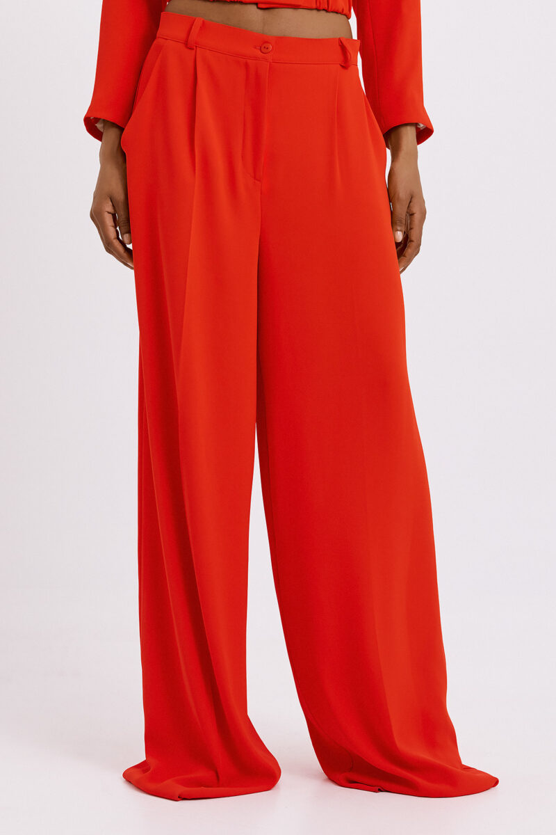 Marisa Crepe Trousers - Red
