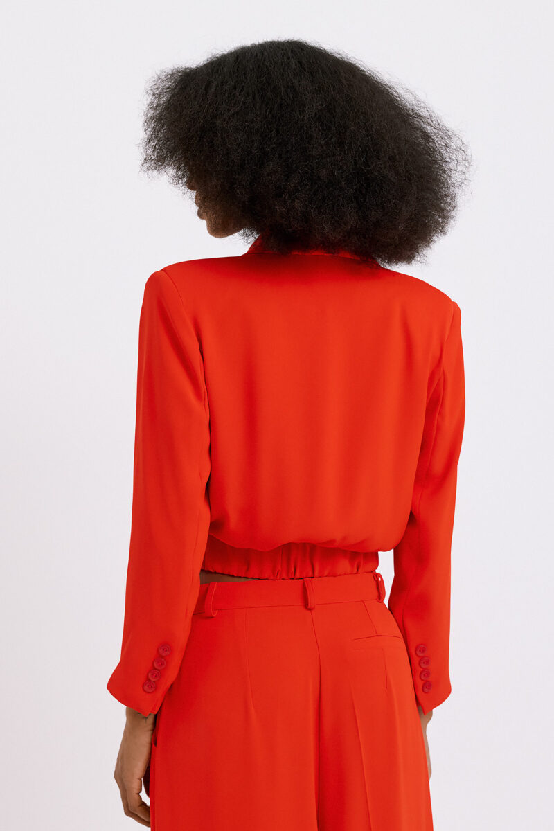 Lisa Crepe Blazer - Red