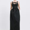 Audrey Taffeta Maxi Dress-Black
