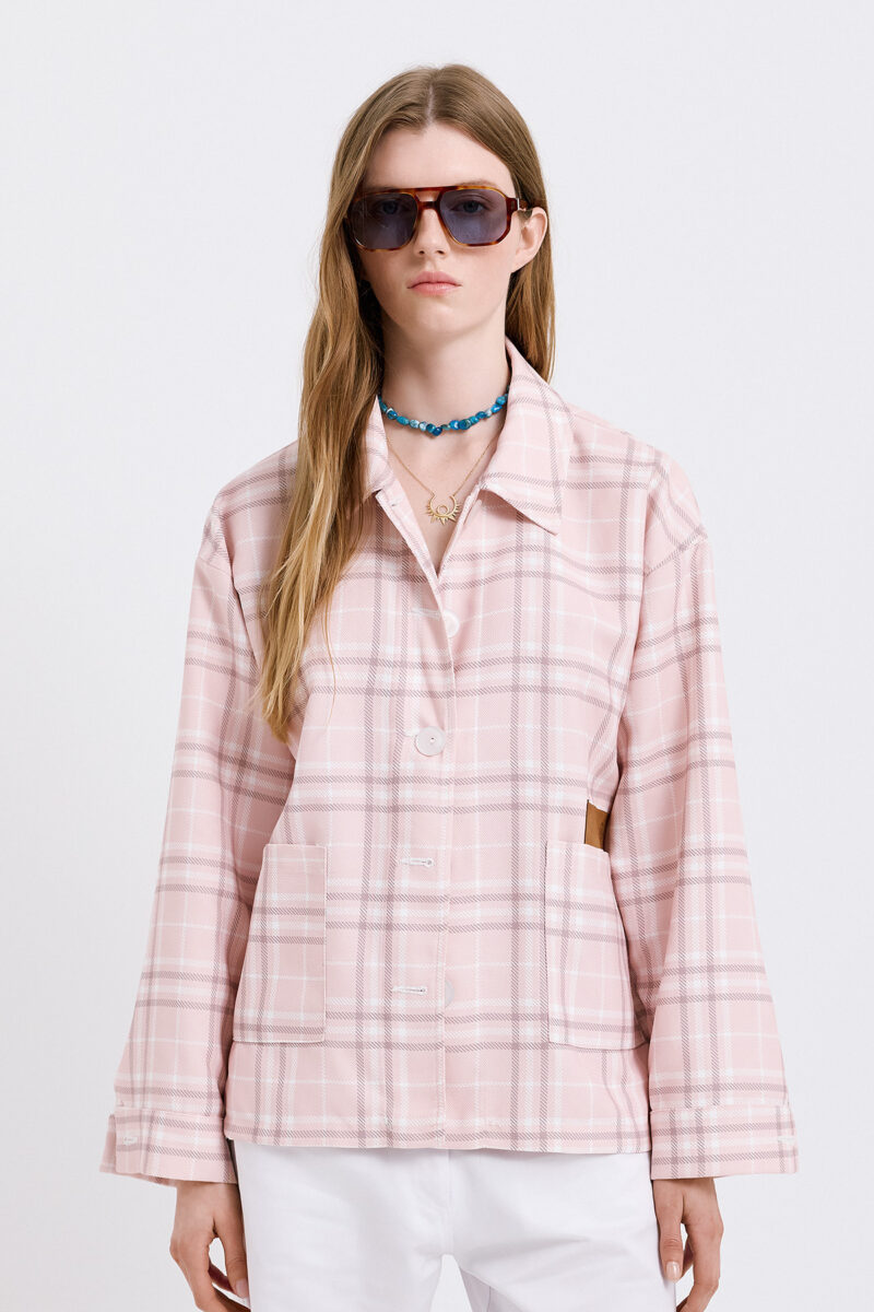 Gia Plaid Jacket - Εκρού/Λαδί