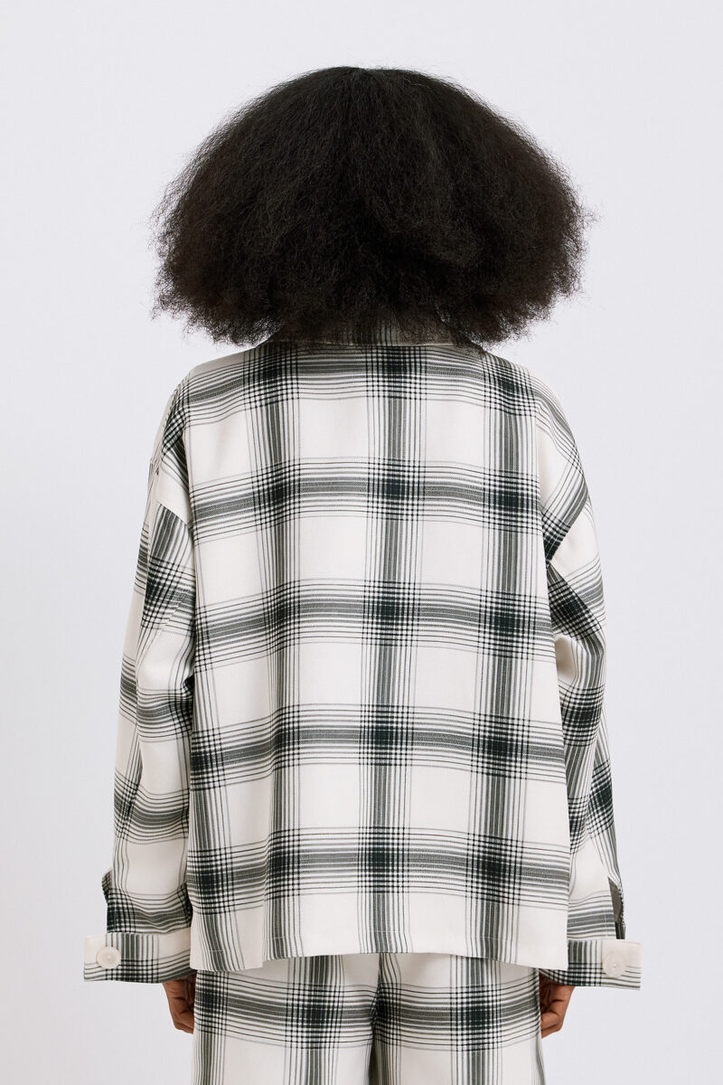 Gia Plaid Jacket - Εκρού/Λαδί