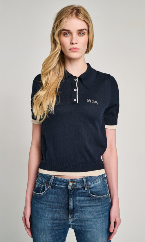 Kendra Polo Blouse - Navy