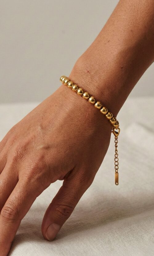 Golden Beads Bracelet - Gold