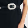 Oval Leather Belt - Black